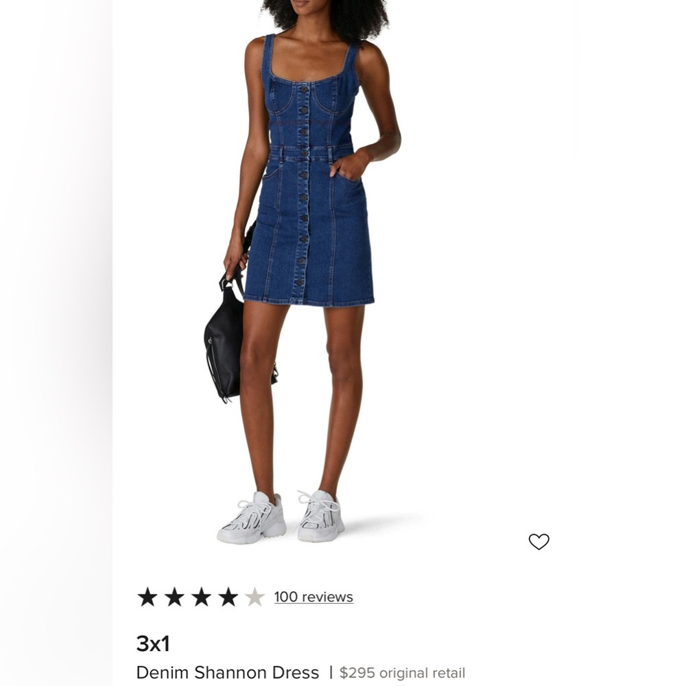 3x1 denim corset detail dress